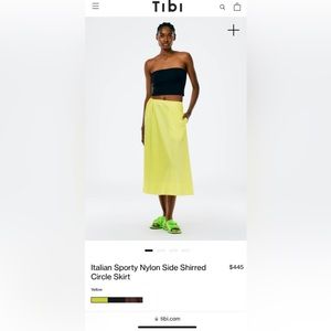 Italian Sporty Nylon Side Shirred Circle Skirt
